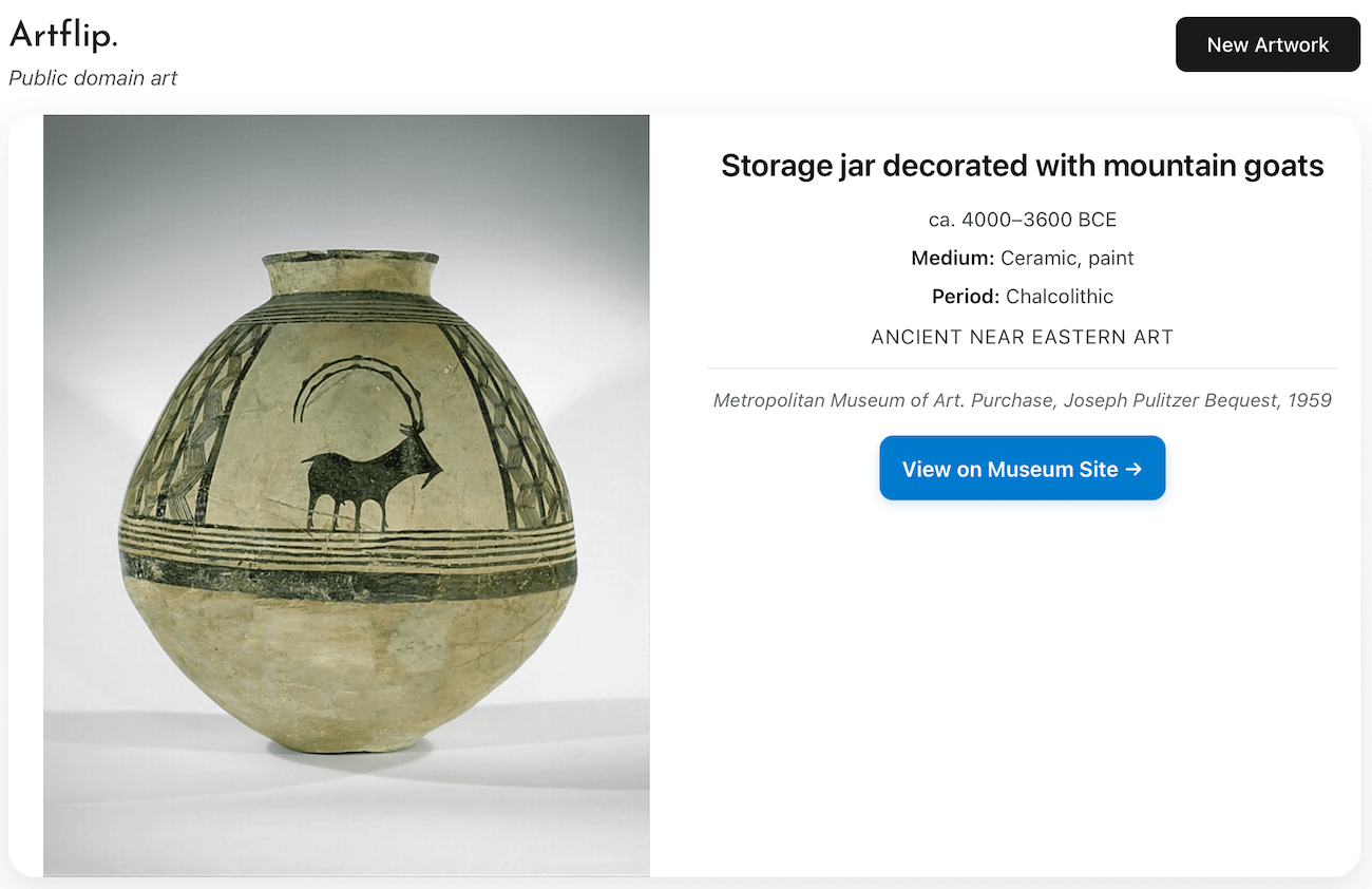 Storage jar decorated with mountain goats