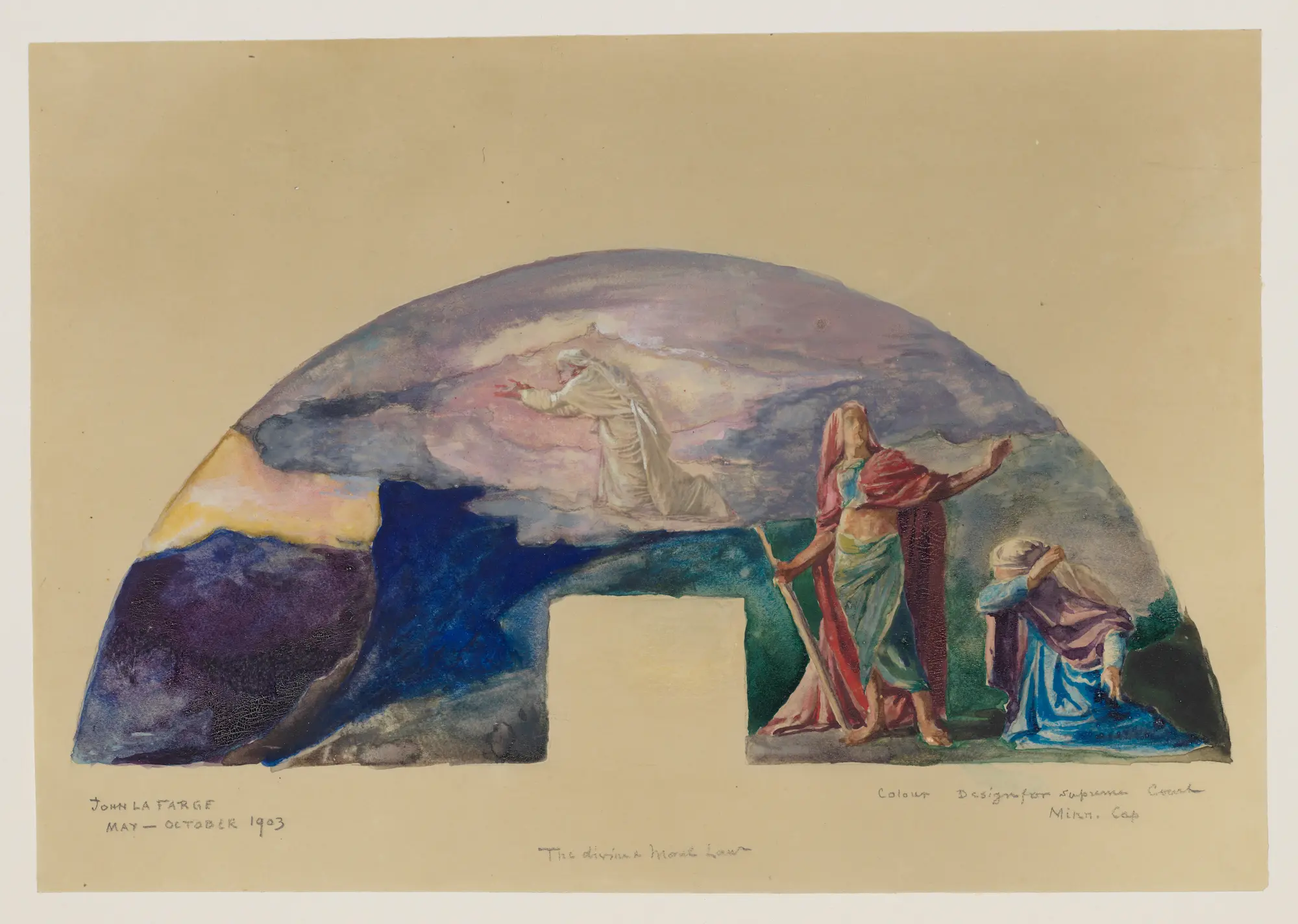 Moses Receives the Law on Mount Sinai; Color Study for Mural by John La Farge, 1903